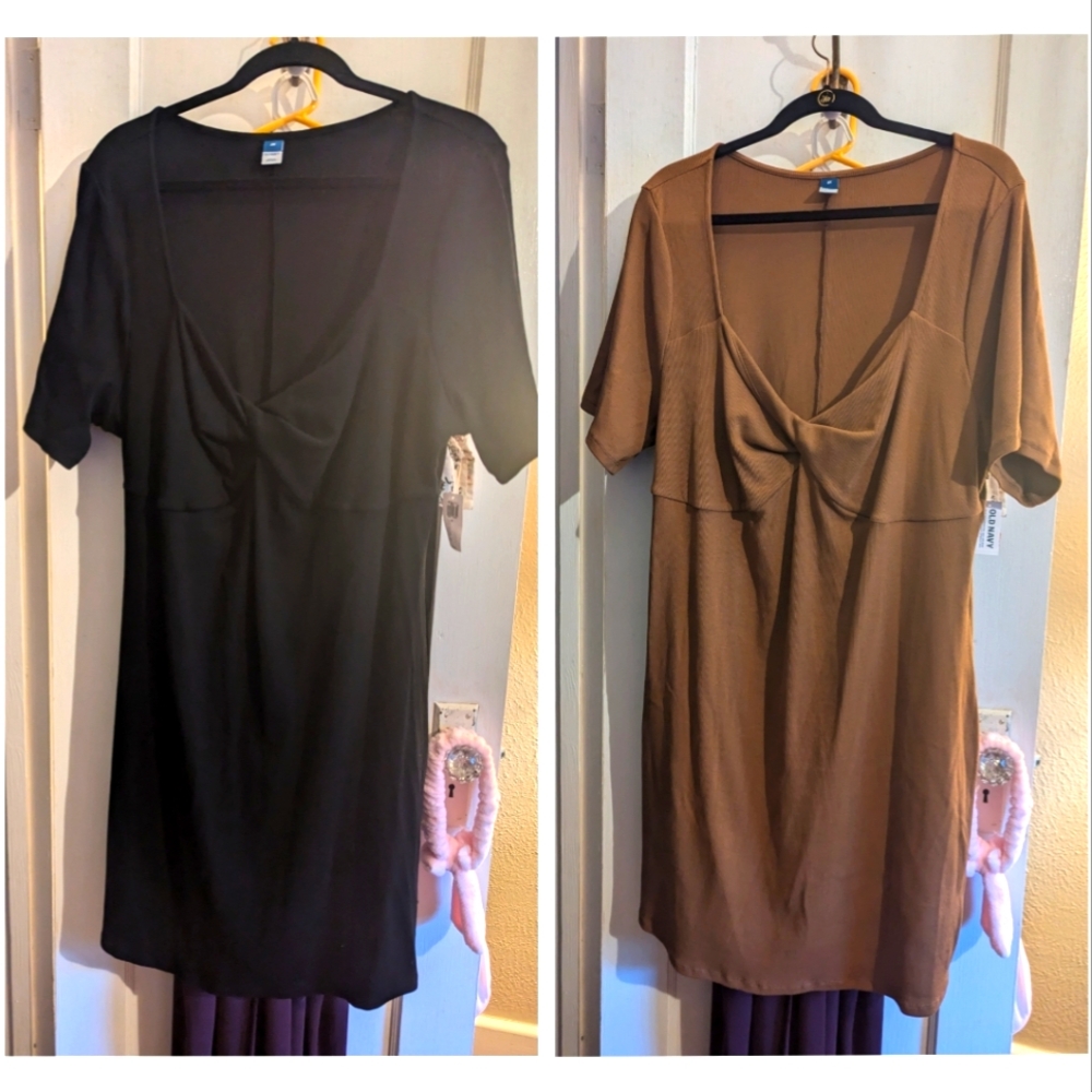Two Old Navy Sweetheart Jersey Dresses 3X Plus NWT